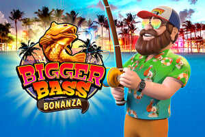 Bigger Bass Bonanza slot logo by Pragmatic Play at 1go casino
