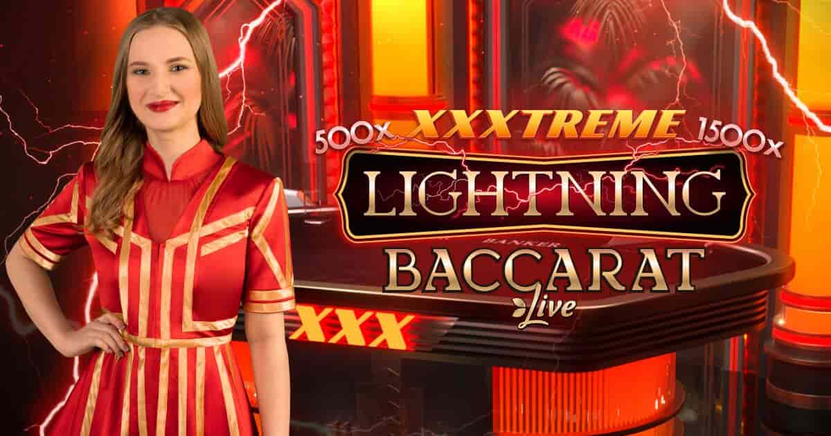 Official Live Shows logo: XXXtreme Lightning Baccarat by Evolution at 1go casino